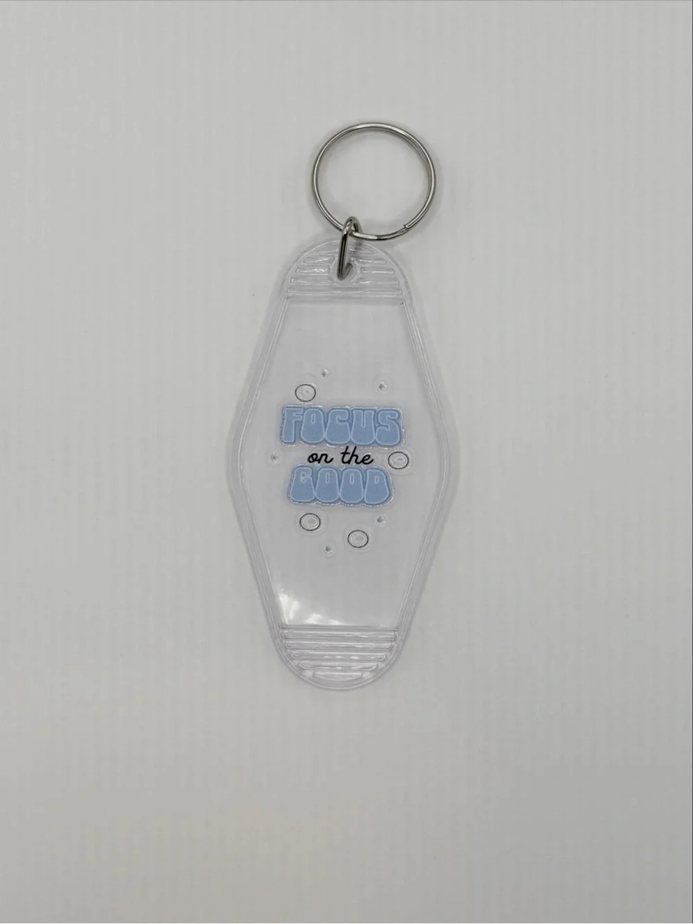 Clear Keychain with Blue 